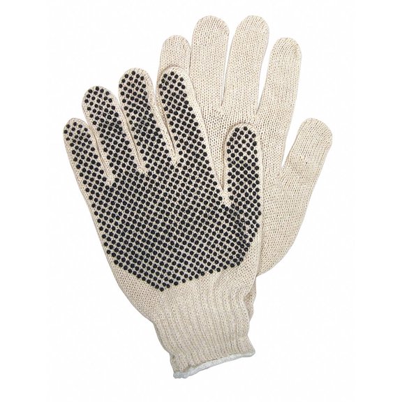Mcr Safety Regular Weight Cotton Poly Pvc Do,M,PK12 9650SM