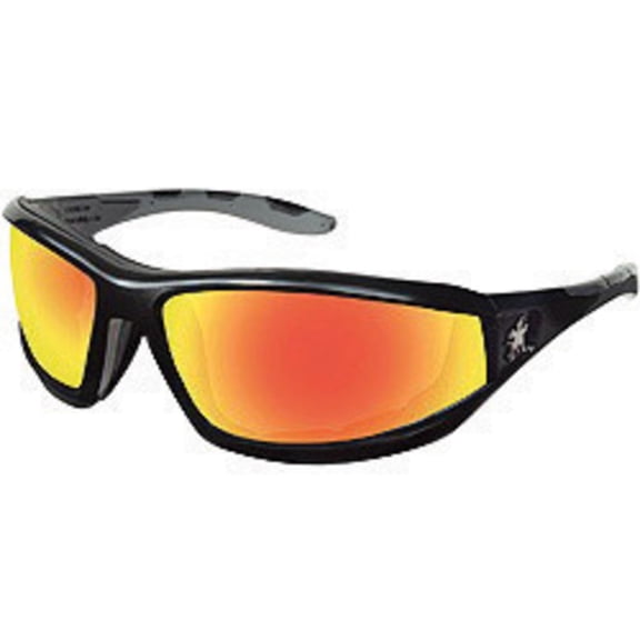 Swagger (RP2), Safety Glasses, Anti-Scratch, Red Mirror Lens, Black Frame, Full-Frame