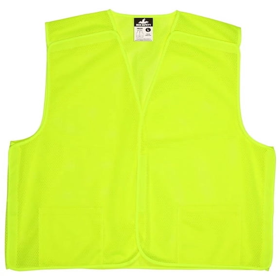 Mcr Safety Safety Vest,Hi-Viz Lime,S VMLBAS