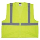 Mcr Safety V2cl2mlzl High Visibility Vest, Polyester, Zipper Closure, Ansi