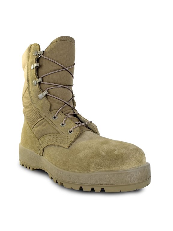 Mil-Spec Hot Weather Steel-toe Boot in Coyote w/ Vibram Sierra Outsole, Coyote, 8, Wide