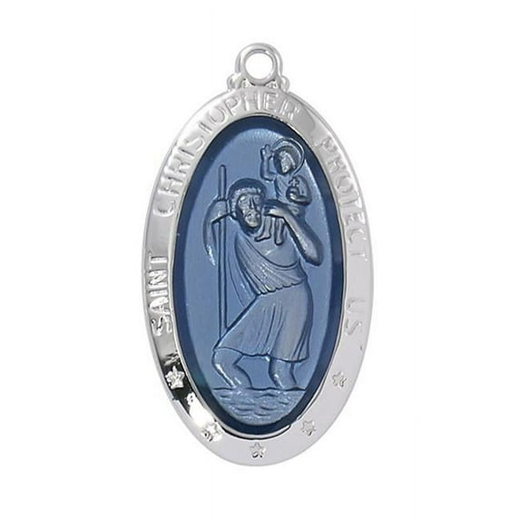 Mcvan L833 18 in. St. Christopher Medal Boxed Pendant, Silver