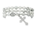 thumbnail image 1 of Mcvan BR944C 6 mm 3.5 in. Dia Simulated Howolite Twistable Rosary Bracelet Carded, 1 of 1