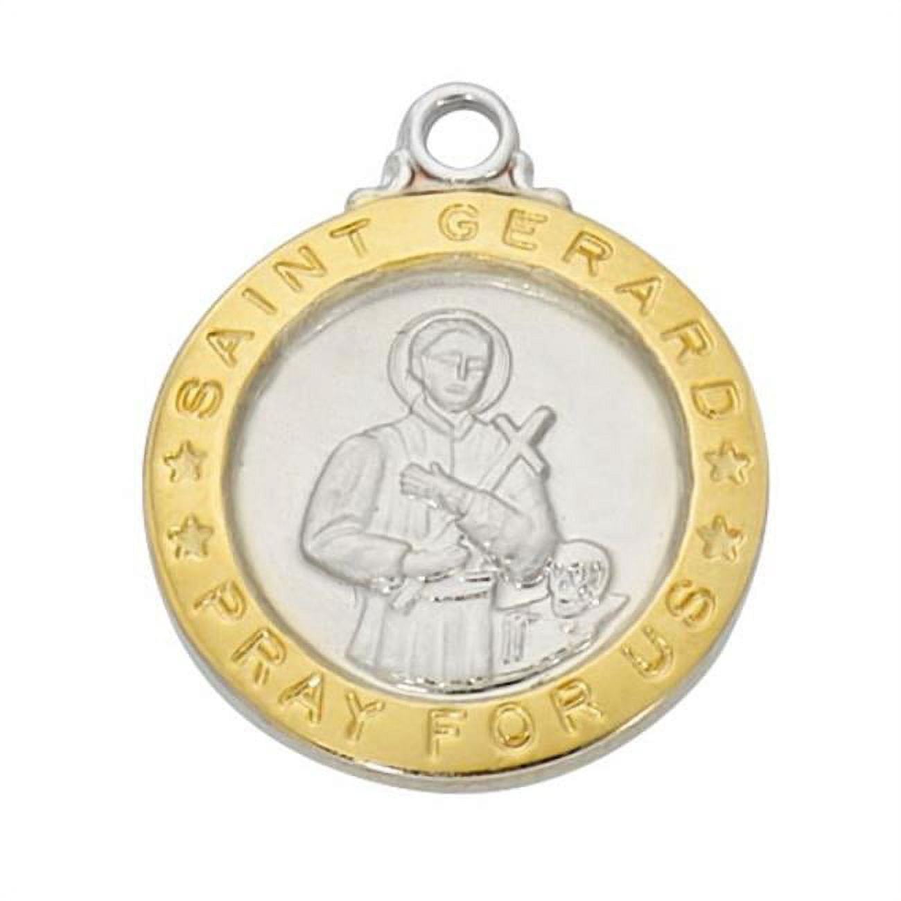 Mcvan JT700GR 18 in. Chain Two- Tone Gold & Sterling Silver St. Gerard ...