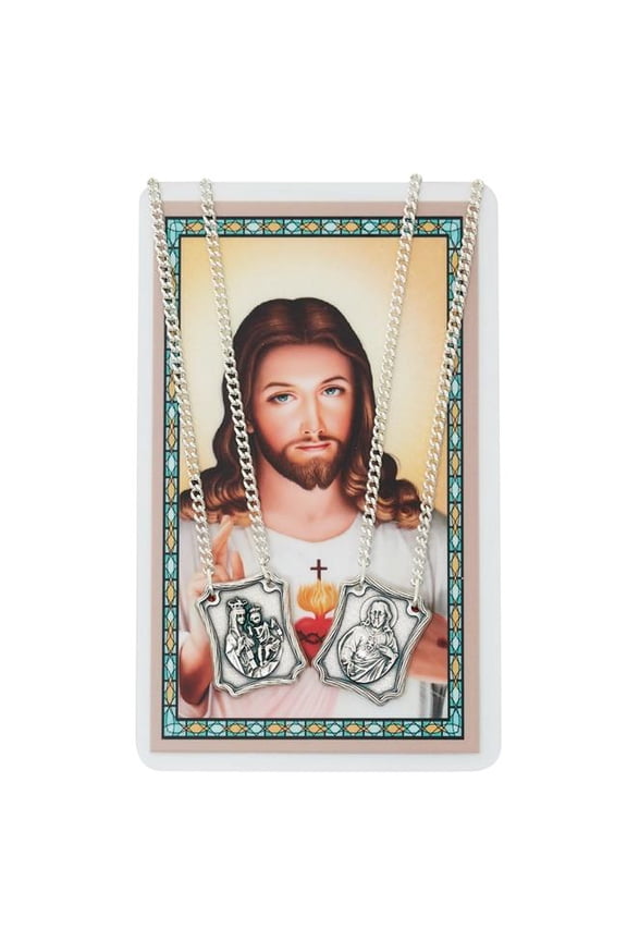 PSD614 Scapular Pendant 30 in. Chain Prayer Card Set