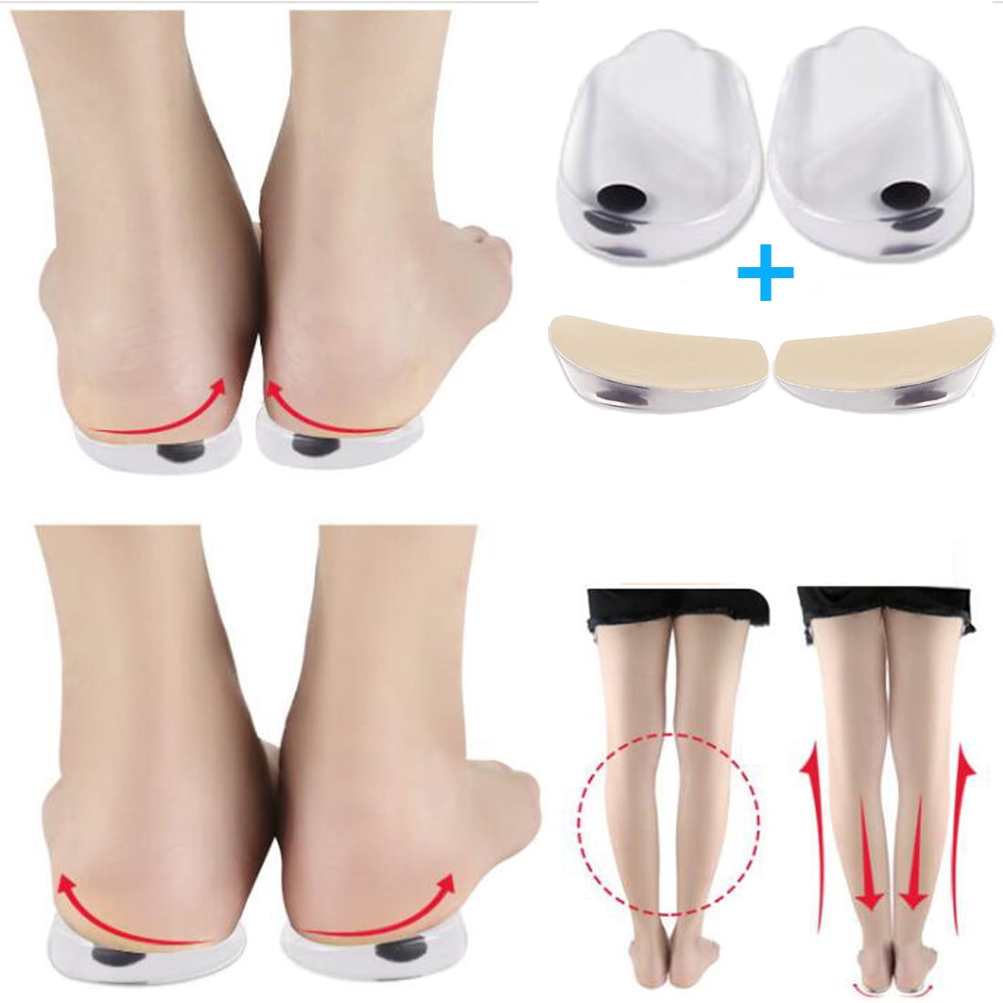 Mcvcoyh 2 Pairs Medial Lateral Supination Wedge Insoles with Magnets ...