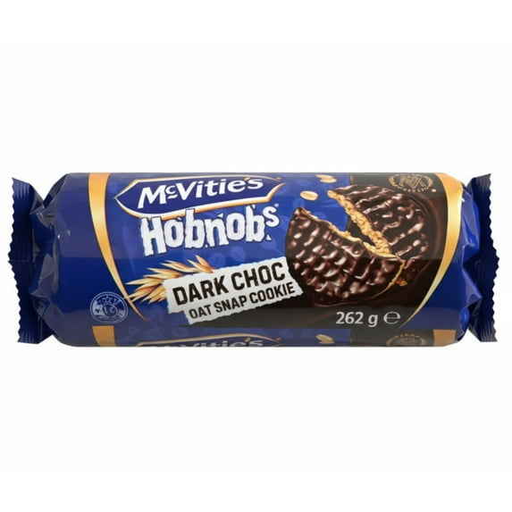 McVitie's Hobnob's Biscuits The Oaty One Dark Chocolate 262g - British Biscuits
