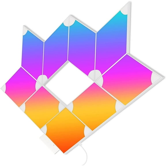 Mcwofi Smart Rhombus LED Wall Gaming Light Panels RGB Colorful Rhythm Edition 9 Pack, APP Control, Compatible with Alexa & Google Assistant for Living Room, Bedroom, Gaming Rooms, Party Decor