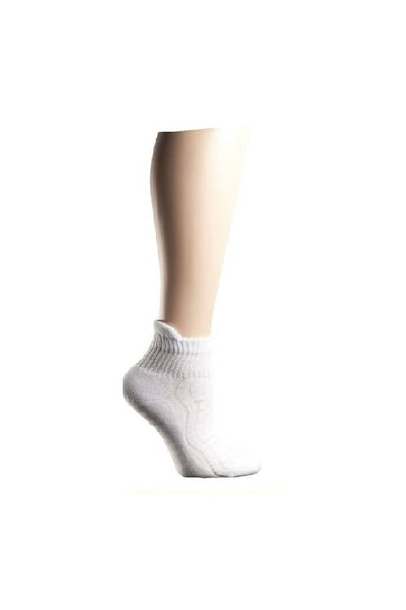 Md Diabetic Seamless Toe White Ankle Socks, Large, Unisex - 1 Pr