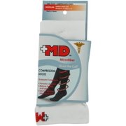 Md Plus Microfiber Over the Calf Compression Socks White Large (Pack of 16)