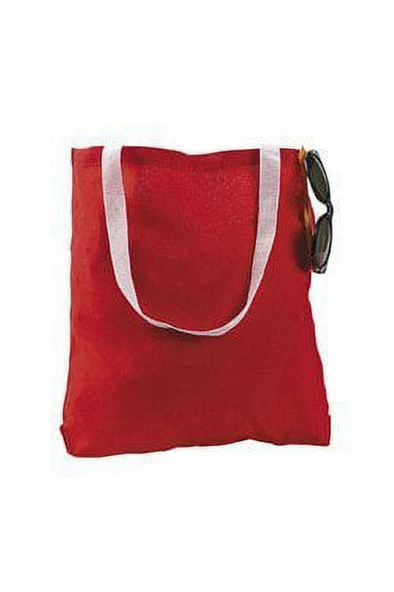 (Md) Red Canvas Tote Bag - Party Favors - 12 Pieces