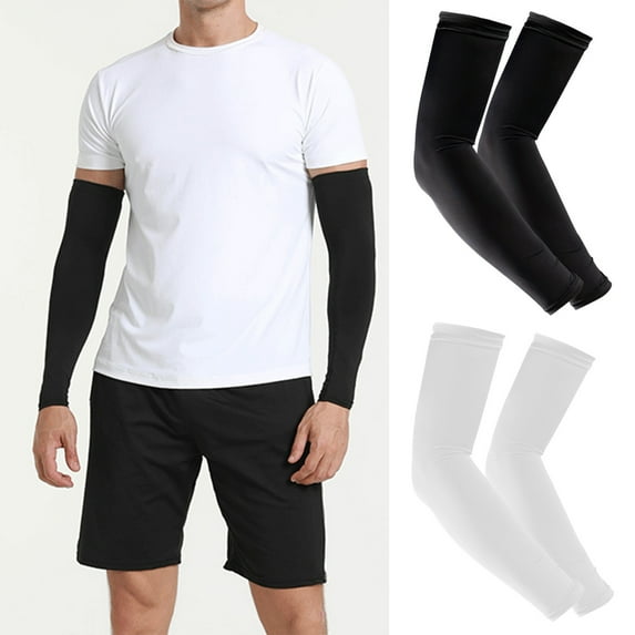 Mdesiwst 1 Pair Solid Color Arm Sleeves High Elasticity Thin Moisture Wicking Adult Outdoor Sport Ice Silk Cycling Gloves Costume Accessories
