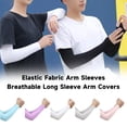 thumbnail image 1 of Mdesiwst 1 Pair Unisex Ice Silk Sleeves Thin Anti-UV Sun Protection Solid Color Quick-drying Breathable High Elasticity Anti-slip Cycling Outdoor Fishing Cooling Arm Sleeves, 1 of 7