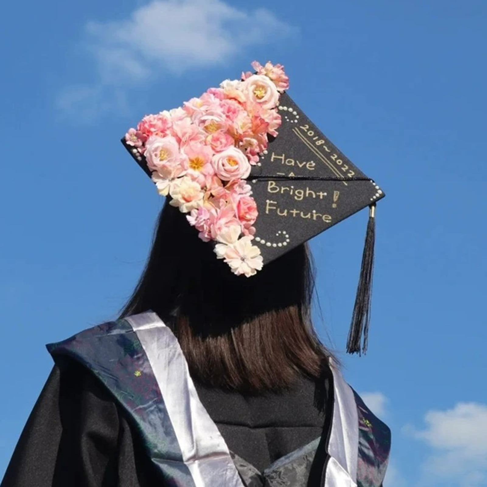 Mdesiwst 1 Set Artificial Flowers Graduation Cap Decorations DIY ...