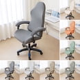thumbnail image 1 of Mdesiwst 1 Set Computer Chair Cover Geometric Pattern Elastic Strap Zipper Easy to Install Washable Stretch Thickened Gaming Chair Protective Cover Kit, 1 of 8