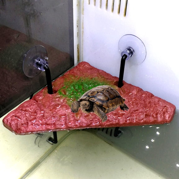 Mdesiwst 1 Set Tortoise Terrace Floating Island Design Simple Installing Bakelite Amphibian Climbing Platform for Fish Bowl
