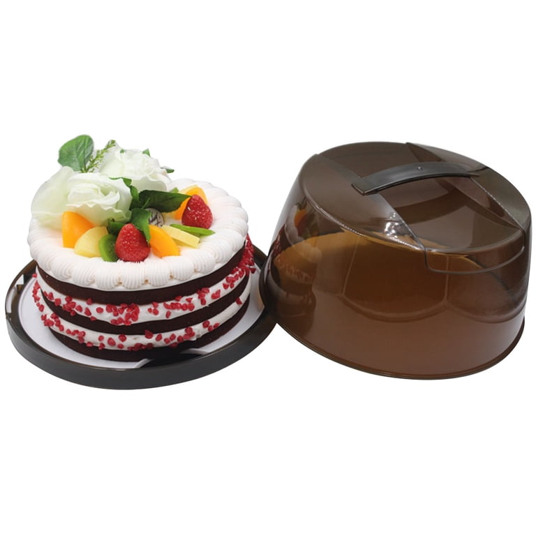 Cake Containers 10-Inch Round With Dome Lids - 3-Pack Disposable Cake ...