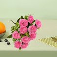 thumbnail image 1 of Mdesiwst 10 Head Artificial Carnation Flower with Stem Home Office Table Centerpiece Wedding Faux Flower Branch Floral Arrangement Decoration, 1 of 7