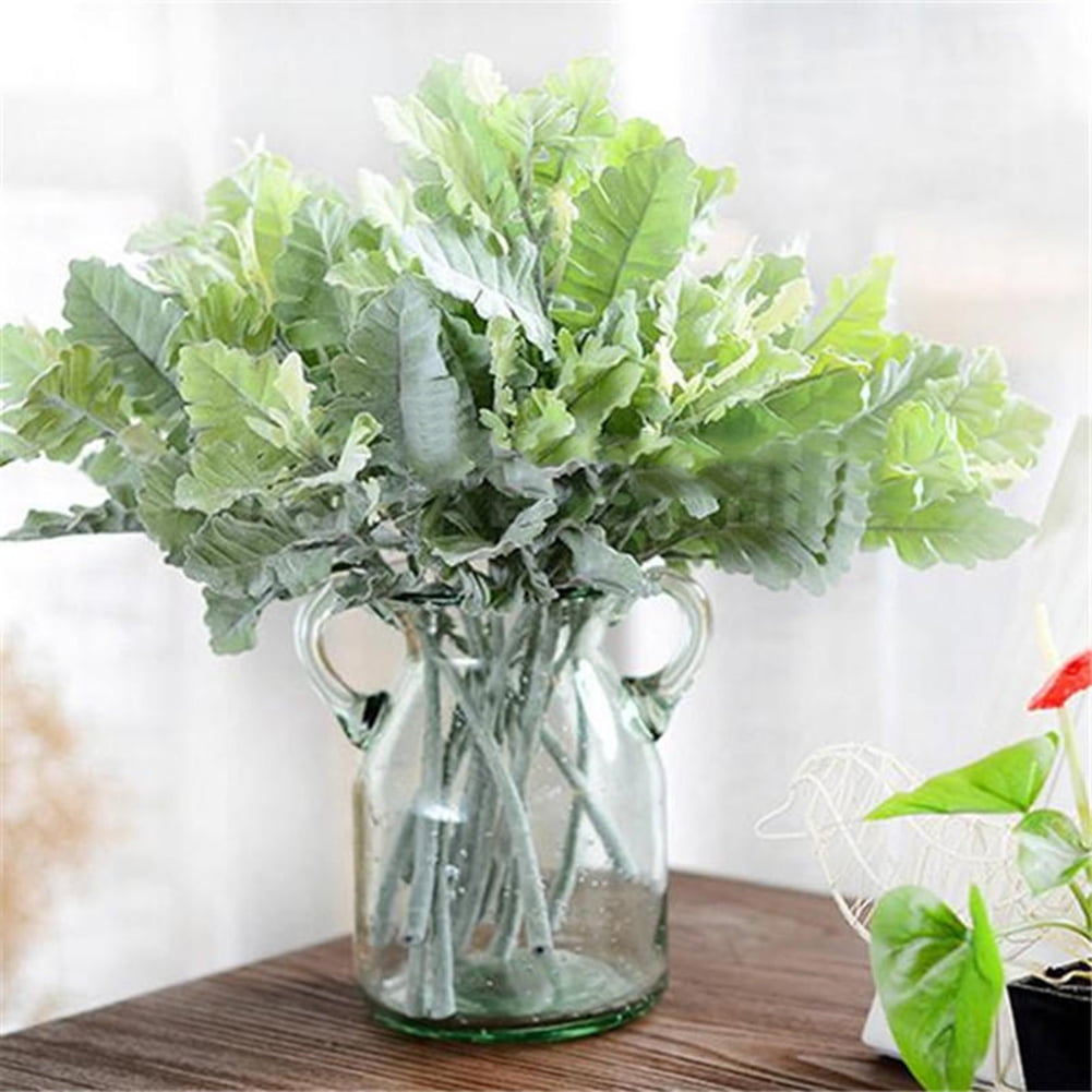 Mdesiwst 1Pc Artificial Fake Dusty Green Leaves Home Wedding Garden ...