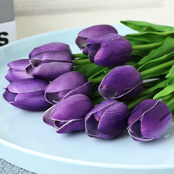 Mdesiwst 1Pc Real Touch Artificial Flowers Tulips Bouquet Party Home Wedding Fake Bridal Silk Accessory