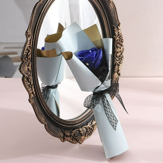 Mdesiwst 20cm Soap Flower No Wither Anti-fade Decorative Valentine's Day Single Bouquet Fake Rose for Gift