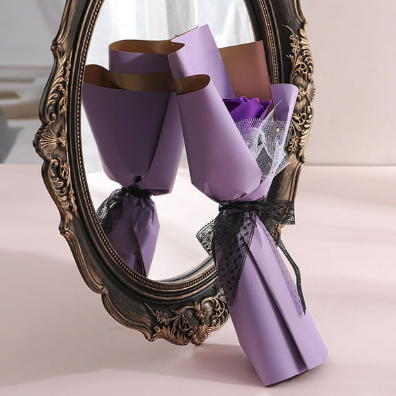 Mdesiwst 20cm Soap Flower No Wither Anti-fade Decorative Valentine's Day Single Bouquet Fake Rose for Gift