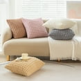 thumbnail image 1 of Mdesiwst 45x45CM Square Pillow Case Puff Lattice Elegant Solid Color Modern Zipper Polyester Sofa Bedroom Home Decoration Pillow Cushion Cover, 1 of 8