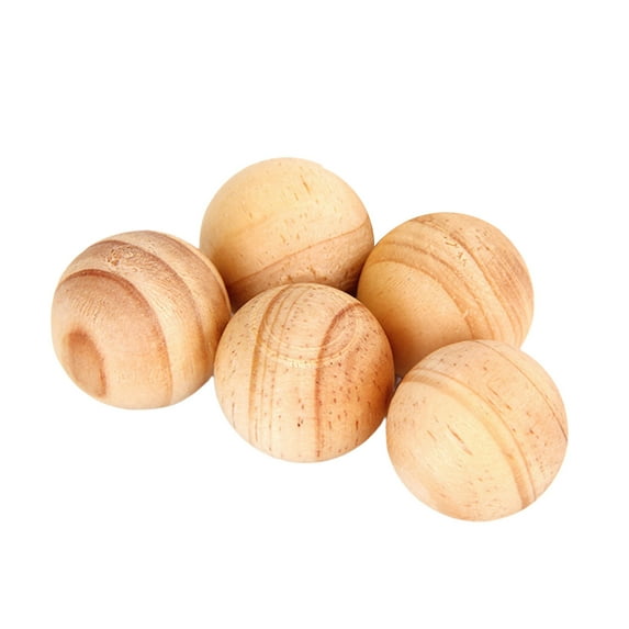 Mdesiwst 5Pcs Cedar Ball Moisture-proof Long Lasting Aroma Light Scented Round Shape Easy to Carry Mustiness Prevention Compact Clothes Storage Cedar Wood Block for Bedroom