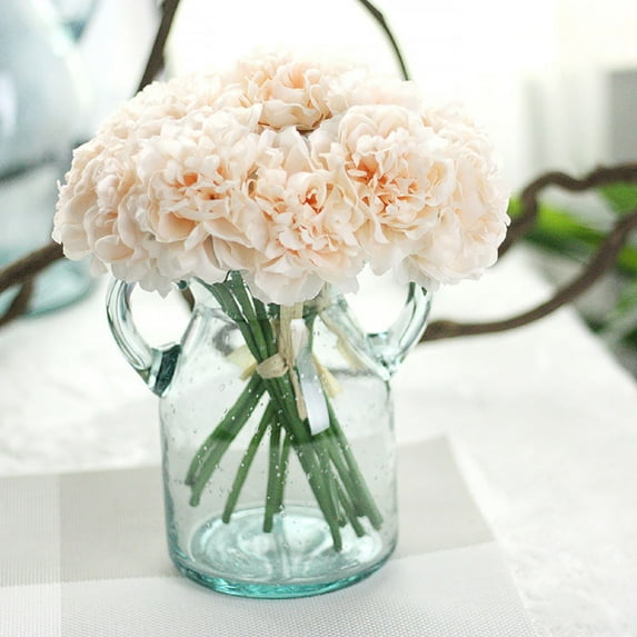 Mdesiwst 5Pcs Faux Flower Decorative Silk Cloth Peony Flower for Birthday