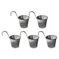 thumbnail image 1 of Mdesiwst 5Pcs Flower Bucket with Hook Rugged Surface Iron Home Decor Retro Plant Pot Yard, 1 of 8