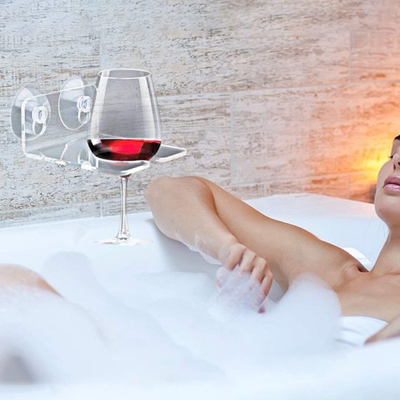 Mdesiwst Acrylic Shower Beer & Bath Wine Holder, Bath and Shower Bathtub Drink Holder for Wine, Beer, Coffee and Beverage (3 pcs)
