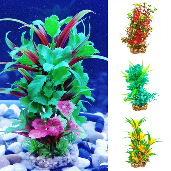 Mdesiwst Aquarium Artificial Simulation Water Flower Grass Fish Tank Landscape Decor