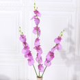 thumbnail image 1 of Mdesiwst Artificial Orchids 3 Fork Colorful Fake Flower Wedding Home Office Faux Floral Branch Flower Arrangement Decoration, 1 of 6