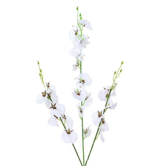 Mdesiwst Artificial Orchids 3 Fork Colorful Fake Flower Wedding Home Office Faux Floral Branch Flower Arrangement Decoration