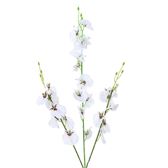 Mdesiwst Artificial Orchids 3 Fork Colorful Fake Flower Wedding Home Office Faux Floral Branch Flower Arrangement Decoration