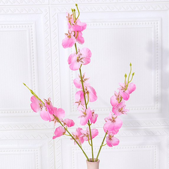 Mdesiwst Artificial Orchids 3 Fork Colorful Fake Flower Wedding Home Office Faux Floral Branch Flower Arrangement Decoration