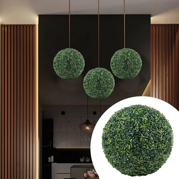 Mdesiwst Artificial Plant Uv-resistant Plant Topiary Ball Decoration Faux Ball for Outdoor Backyard Porch for Office