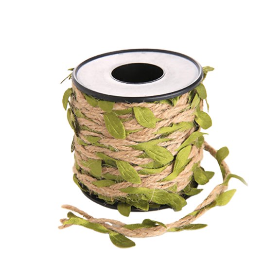 Mdesiwst Artificial Vine Rope Eco-friendly Wear Resistant Fabric Hemp Rope with Artificial Vine Green Leaves for Home