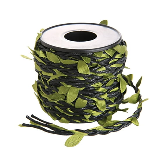 Mdesiwst Artificial Vine Rope Eco-friendly Wear Resistant Fabric Hemp Rope with Artificial Vine Green Leaves for Home