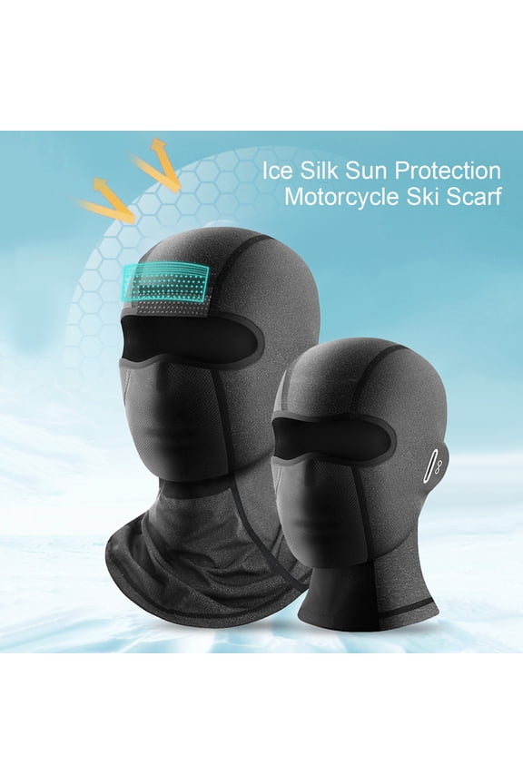 Balaclava Headgear Non-slip Silicone Sweat Absorption Breathable Glasses Hole Quick Dry Anti-UV UPF 50+ Ice Silk Sun Protection Motorcycle Ski Scarf