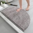 thumbnail image 1 of Mdesiwst Bath Mat Semicircle Anti-slip Thick Soft Shaggy Super Water Absorbent Chenille Shower Floor Rug Pad Bathroom Bedroom Supplies, 1 of 8