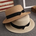 thumbnail image 1 of Mdesiwst Bowknot Decor Flat Dome Straw Hat Folding Thin Women Wide Brim Sunscreen Bucket Hat Fashion Accessories, 1 of 6