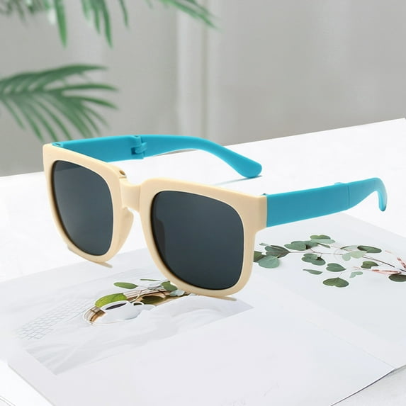 Mdesiwst Candy Color Folding Clear Vision Kids Sunglasses Lovely Square Frame Boys Girls Sunglasses Fashion Accessories