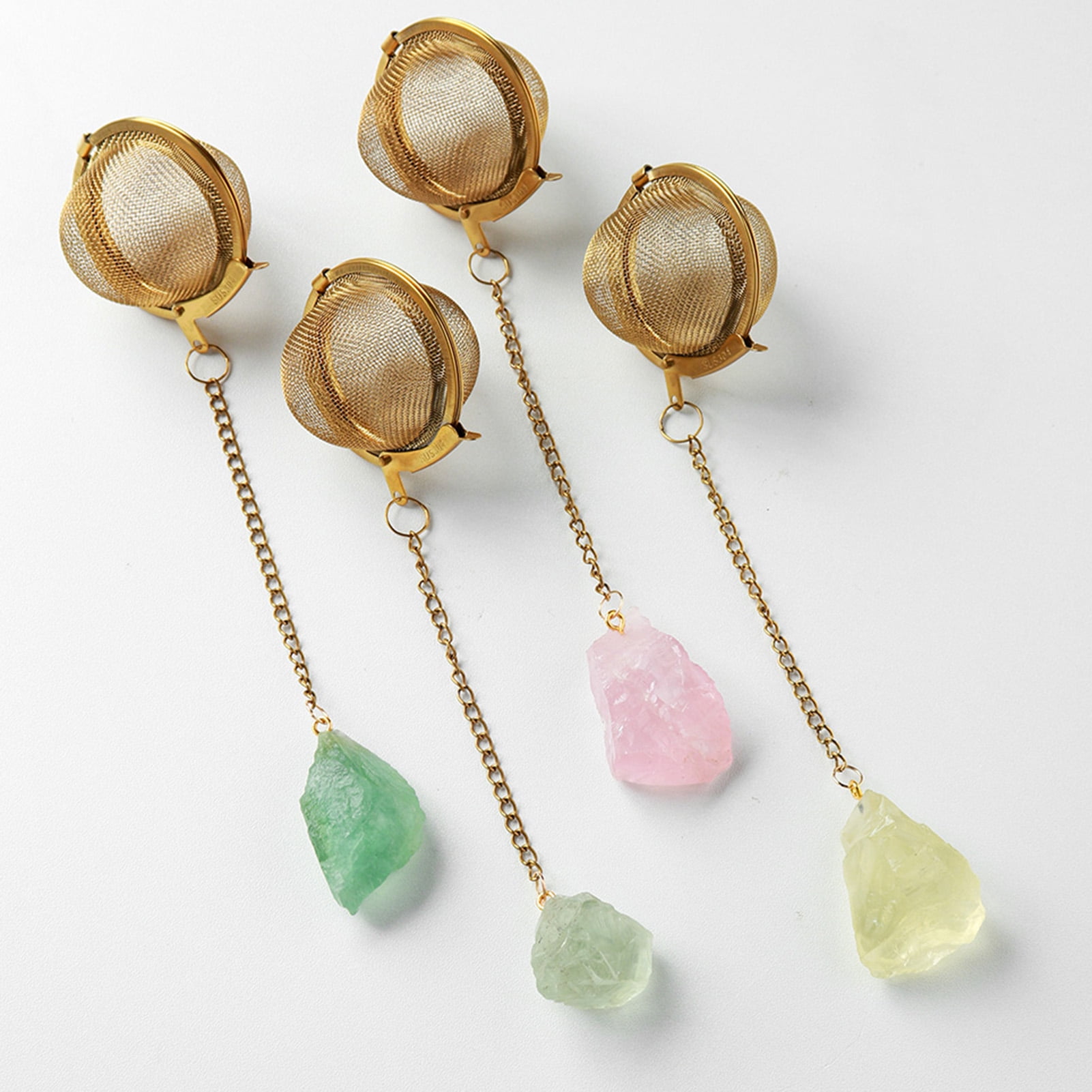 Mdesiwst Crystal Tea Infuser, Stainless Steel Ball Mesh Tea Strainer