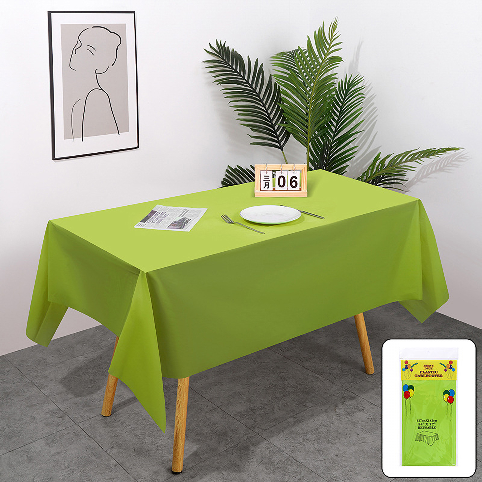 Uehgn Disposable Tablecloth PE Material Thick Rectangular Table Cloth