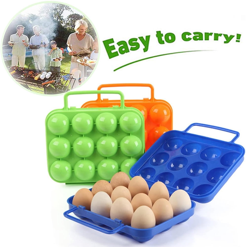 Mdesiwst Egg Carrier Holder for Camping, Egg Carrier Holder with Handle, Safely Carry Up to 12 Eggs