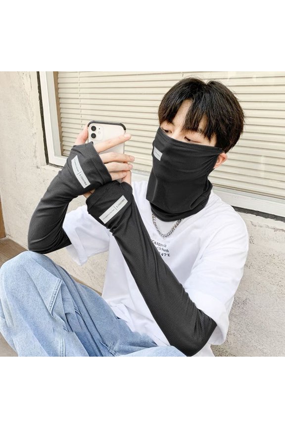 Face Guard Soft Sweat Absorption UV Protection Breathable Ice Silk Sunscreen Face Protector Cover for Women Men