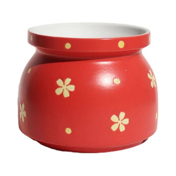 Mdesiwst Flowerpot Cute Decorative Ceramic Bright-colored Flower Pattern Planter Pot for Home