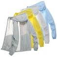 thumbnail image 1 of Mdesiwst Hooded Long Sleeve Pockets Zipper Placket Windbreaker Jacket Men Ultra Thin Sun Protection Coat Daily Clothing, 1 of 7