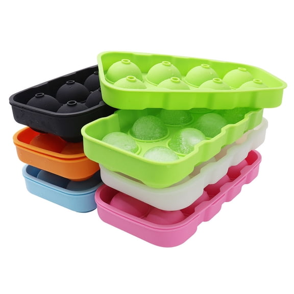 Mdesiwst Ice Ball Mold 8 Cells Easy to Release Silicone Spill Resistant Ice Cube Tray for Bar